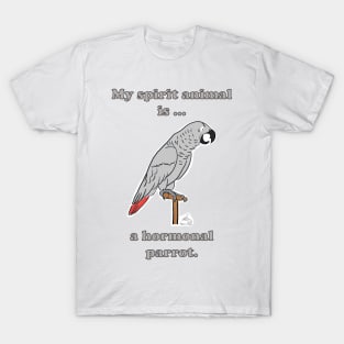 My Spirit Animal is a Hormonal Parrot African Grey Man T-Shirt